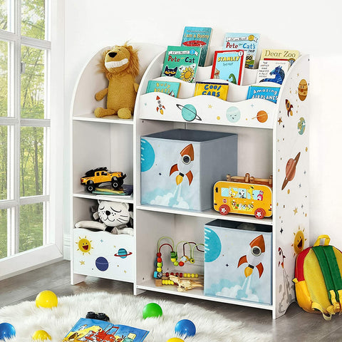 Rootz Toy Organizer - Speelgoed opbergen - Kinderkast - Wit - 93 x 30 x 100 cm