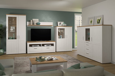 Rootz Shade Wandboard - Wall Shelf - Wall Rack - Wall Unit - Display Ledge - Floating Shelf - Mountable Board - Andersen Pine White/Artisan Oak - 146x25x21cm