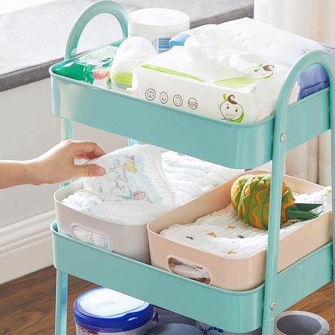 Rootz Kitchen trolley - Kitchen trolley - Serving trolley - 3 Levels - 2 Brakes - Handles - Metal - Black