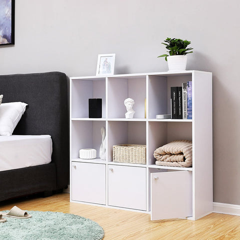 Rootz Bookcase White 9 Compartments - Bookcases White Children's room