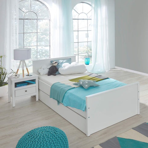 Rootz Children's Room Functional Bed - Youth Sleeper - Kids' Cot - Junior Bedstead - Child's Resting Place - Toddler Berth - White - 209 x 78 x 97 cm