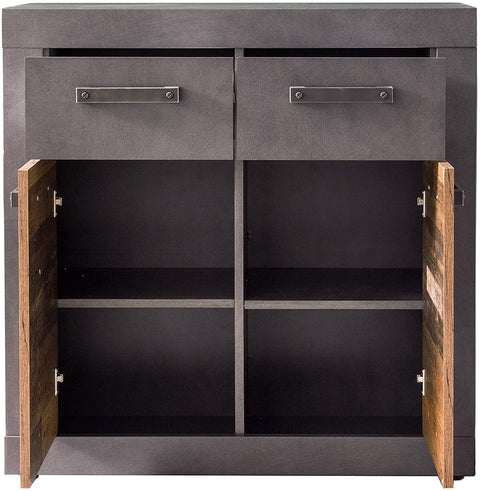 Rootz Sideboard – Aufbewahrungsschrank – Braun und Schwarz – 82 x 86 x 37 cm