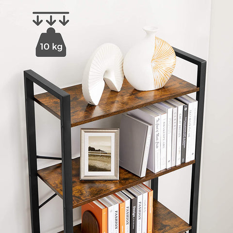 Rootz Bookcase - 6 Levels - Storage Cabinet - Storage Rack - 6 Levels - 186 cm - Brown - Black - Processed Wood - Steel