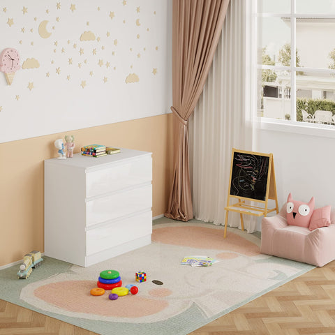 Rootz Baby Changing Solution - Nursery Necessity - Diapering Delight - Baby Care Essential - White & Glossy - Space-Saving Design - Compact Dimensions
