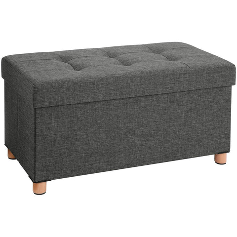 Rootz Hocker - Pouf - Storage space - Dark gray - 76 x 38 x 40 cm