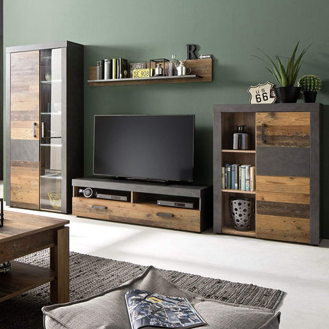 Rootz Living room 4-piece furniture set - wall unit - TV unit - display cabinet
