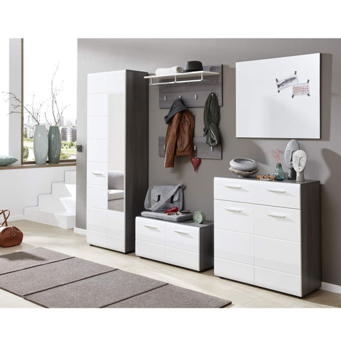 Rootz Wardrobe - Storage Cabinet - Shoe Cabinet - Chest - Organizer - Furniture - White - 80 x 87 x 35 cm
