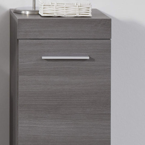 Rootz Standing Cabinet - Storage Unit - Furniture Piece - Home Organizer - Shelving Solution - Smoke Silver - 30x76x30cm