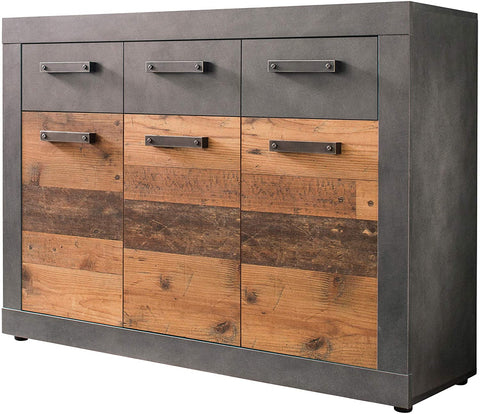 Rootz Sideboard – Aufbewahrungsschrank – Braun und Schwarz – 117 x 86 x 37 cm