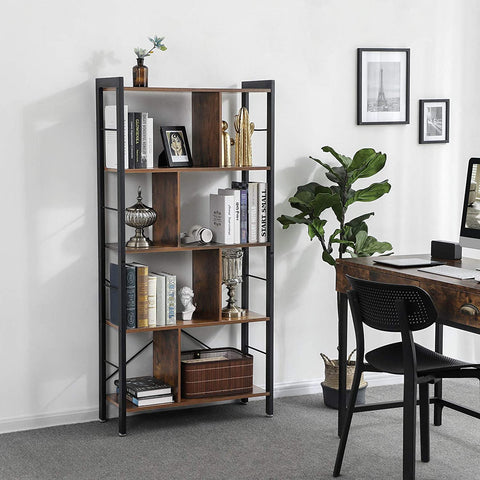 Rootz Bookcase - Bookcases - Industrial - Wood - Iron Frame - 74 x 30 x 154.5 cm (LxWxH)