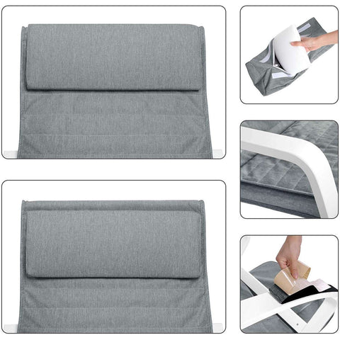 Rootz Schommelstoel Met Voetsteun - Verstelbare Ligstoel - Relaxstoel - Fauteuil - Berkenhout - 150 kg draagvermogen - Grijs