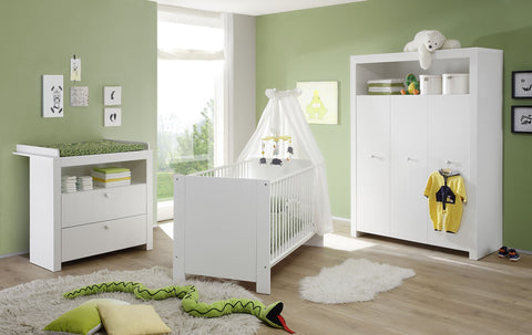 Rootz Baby Nursery 3 Storage Set - Infant Room - Spacious Storage - Modern Design - Elegant White