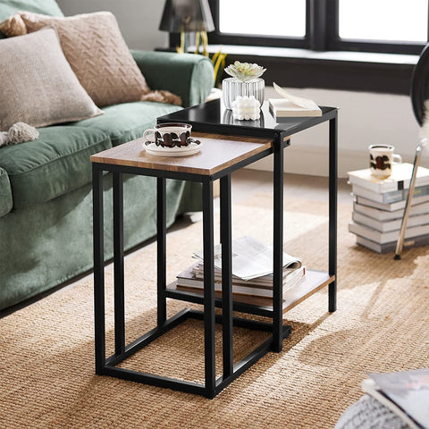 Rootz Set of 2 Coffee Tables - Side Tables - Living Room Tables - Stacking Side Tables