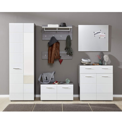 Rootz Wardrobe - Storage Cabinet - Shoe Cabinet - Chest - Organizer - Furniture - White - 80 x 87 x 35 cm