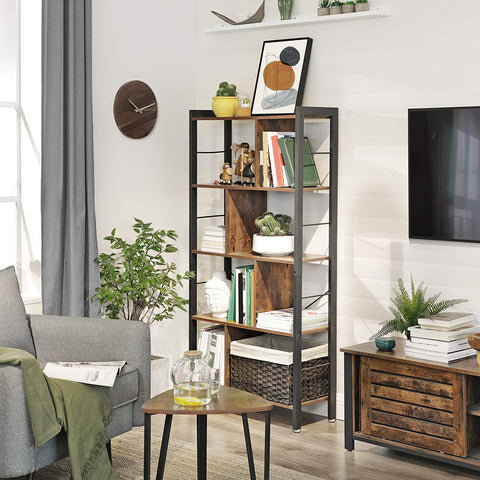 Rootz Bookcase - Bookcases - Industrial - Wood - Iron Frame - 74 x 30 x 154.5 cm (LxWxH)