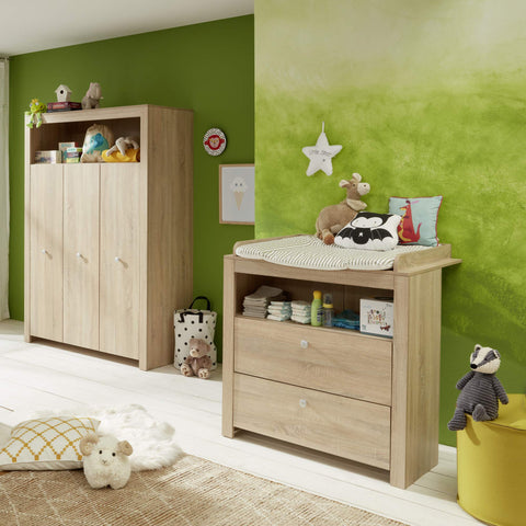 Rootz Nursery Furniture - Versatile Baby Room Organizer - Neutral Diaper Changer with Storage - Beige - 96x102x69 cm