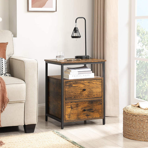 Rootz Bedside table - Side table - Industrial - 45 x 45 x 60 cm