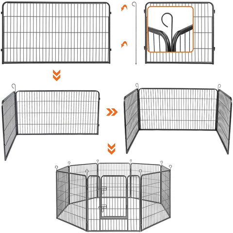 Rootz Puppyren – Tiergehege – Kleine Haustiere – Grau – 80 x 80 cm pro Element 