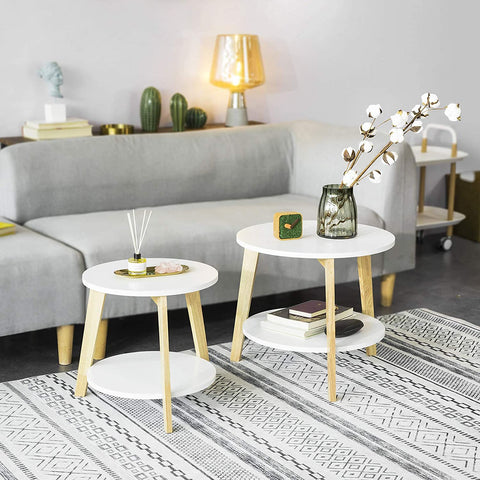 Rootz 2er-Set Beistelltische mit Stauraum – Wohnzimmertische – Couchtische, Satztische