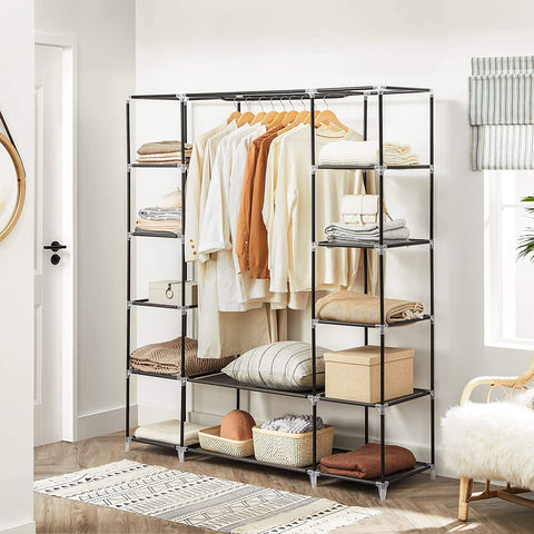 Rootz XXL Wardrobe - Fabric Closet - Folding Closet With 3 Rollable Doors