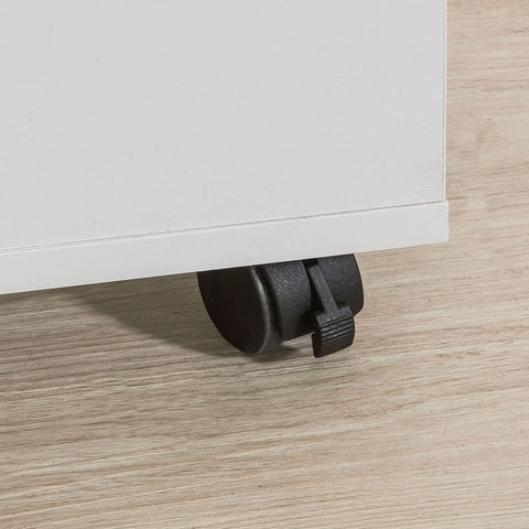 Rootz 3 Tiers Storage Shelf on Wheels- Desk Side Printer Shelf- Bookcase Side Table End Table