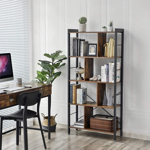 Rootz Bookcase - Bookcases - Industrial - Wood - Iron Frame - 74 x 30 x 154.5 cm (LxWxH)
