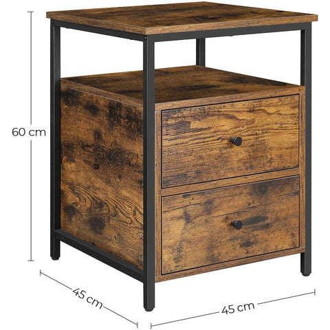Rootz Bedside table - Side table - Industrial - 45 x 45 x 60 cm