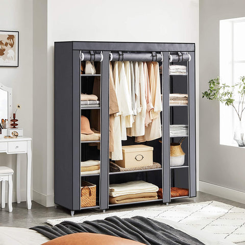 Rootz XXL Wardrobe - Fabric Closet - Folding Closet With 3 Rollable Doors
