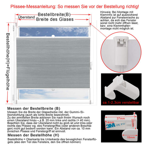 Rootz Pleated Blind - Window Shade - Door Shade - Light Filter - Room Darkening Blind - Privacy Screen - Gray-White - 53.1x3.3x1.6 inches