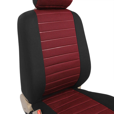 Rootz Car Seat Cover - Automobile Cushion Protector - Vehicle Upholstery Shield - Auto Bench Guard - Car Chair Cloak - Drive Seat Wrap - Red-Black - Universal Fit