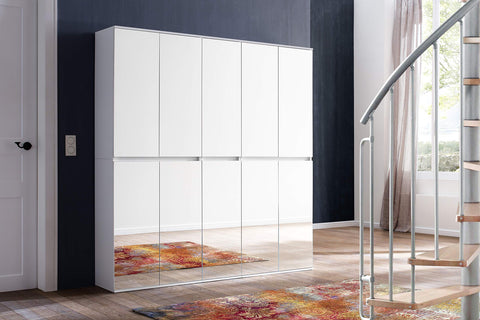 Rootz Wardrobe - Closet - Armoire - Dresser - Cabinet - Storage Unit - Organizer - White Melamine - 185 x 191 x 34 cm