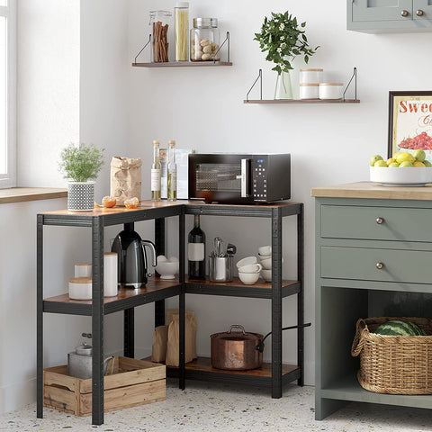 Rootz Lagerregal – Bücherregal – Lagerschrank – 5 Regale – Industriell – Multifunktional – Schwarz – Braun – Stahl – MDF – 150 x 75 x 30 cm