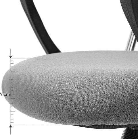 Rootz Office Chair - Swivel Chair - Ergonomic - Upholstered - Height Adjustable - Gray - Steel - Linen - 63 x 63 x (110-120) cm
