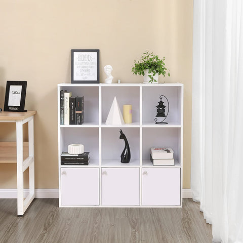 Rootz Bookcase White 9 Compartments - Bookcases White Children's room