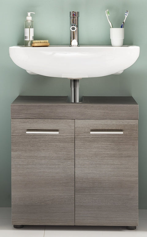 Rootz Bathroom Set of 3 - Vanity Set - Chest of Drawers - Storage Dresser - Modern Bath Furniture - Organizer - Silver - 103 x 190 x 31 cm