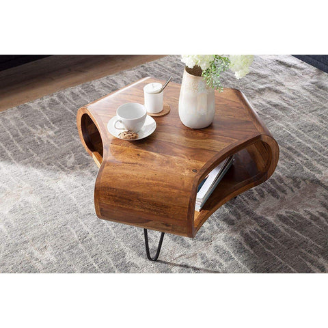 Rootz Couchtisch Holz – Moderne Holz-Couchtische – Holz – Braun – 55 x 38 x 55 cm