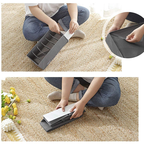 Rootz Organizers - Storage Boxes - Underwear - Socks - Ties - Scarves - Set Of 8 - Grey