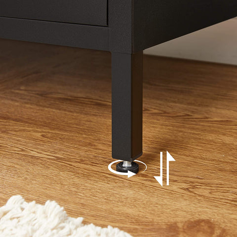 Rootz Sideboard - Sideboard - Storage Cabinet - Magnetic Closure - Adjustable Shelves - Metal - Processed Wood - Brown - Black - 80 x 40 x 76 cm