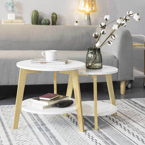 Rootz 2er-Set Beistelltische mit Stauraum – Wohnzimmertische – Couchtische, Satztische