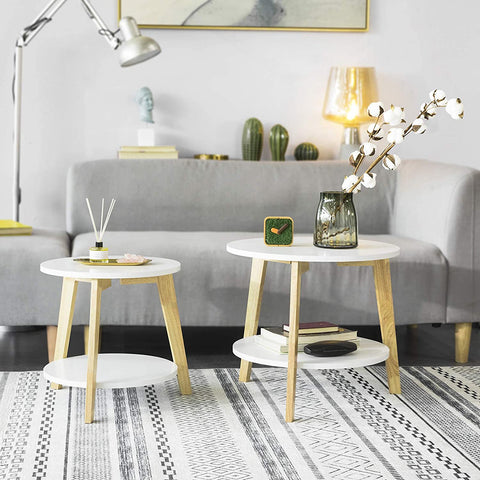 Rootz 2er-Set Beistelltische mit Stauraum – Wohnzimmertische – Couchtische, Satztische