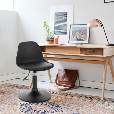 Rootz Verstelbare Zitkruk - Ergonomische Stoel - Draaikruk - Thuiskantoorstoel - Eetkamerstoel - Barstoel - Kapkruk - Zwart - 16,5x15,7x13,8 inch