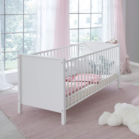 Rootz Baby Bed - Infant Cot - Child's Cradle - Toddler Sleeper - Nursery Furniture - Kid's Bedstead - White Decor - 76 x 83 x 147 cm