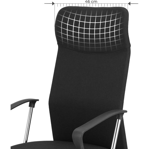 Rootz Office Chair - Swivel Chair - Ergonomic - Executive Chair - Height Adjustable - Upholstered - Black - 63 x 63 x (110-120) cm