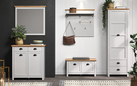 Rootz Wall Organizer - Wall Mount - Wall Shelf - Wall Unit - Wall Storage - Hanging Panel - Light Grey/Artisan Oak - 91x82x27cm