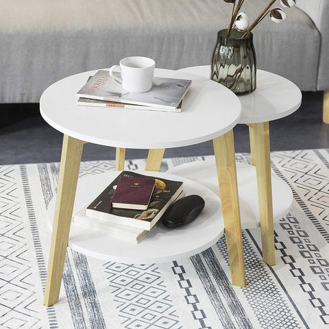 Rootz 2er-Set Beistelltische mit Stauraum – Wohnzimmertische – Couchtische, Satztische