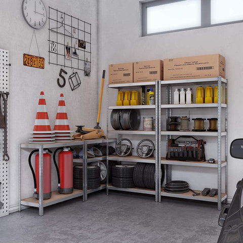 Rootz Lagerregal – Regalschränke – Werkbank – Lagerregal – für Garage, Keller oder Scheune – Regal zur Werkzeugaufbewahrung – 180 x 90 x 40 cm – max. Tragfähigkeit: 875 KG