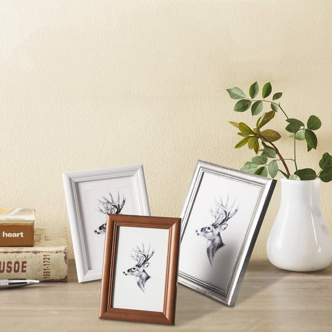 Rootz Wooden Photo Frame - Picture Holder - Image Display - Snapshot Enclosure - Portrait Showcase - Artwork Border - White - 14.5x10.9x1.5inches