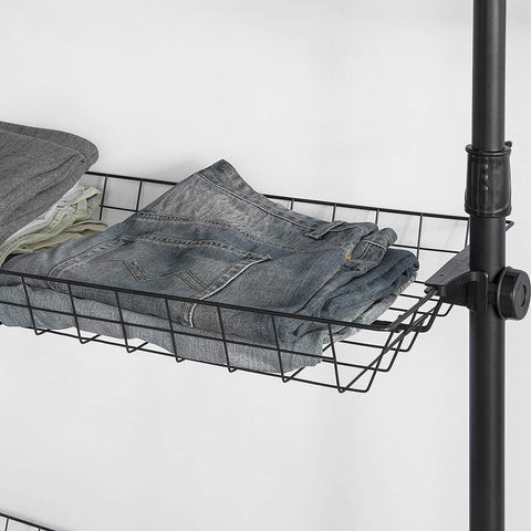 Rootz verstelbare kledingkastorganizer - kledingreksysteem ophangrail - telescopische opbergrekken