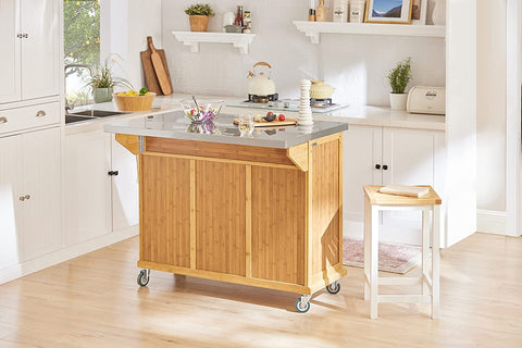 Rootz Uitschuifbare Keukenopbergwagen - Keukenkast - Kast - Dressoir Keukeneiland