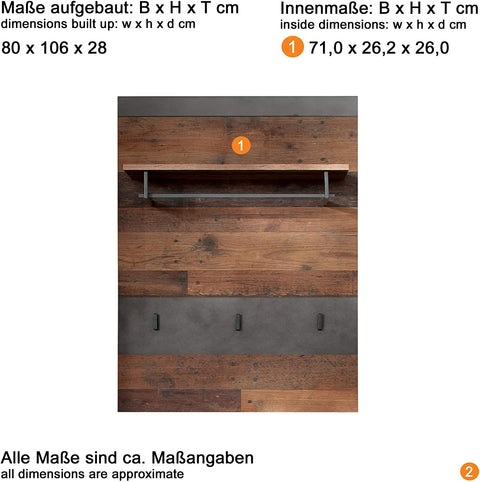 Rootz Wardrobe rack - Coat rack - Brown and Black - 80 x 106 x 28 cm